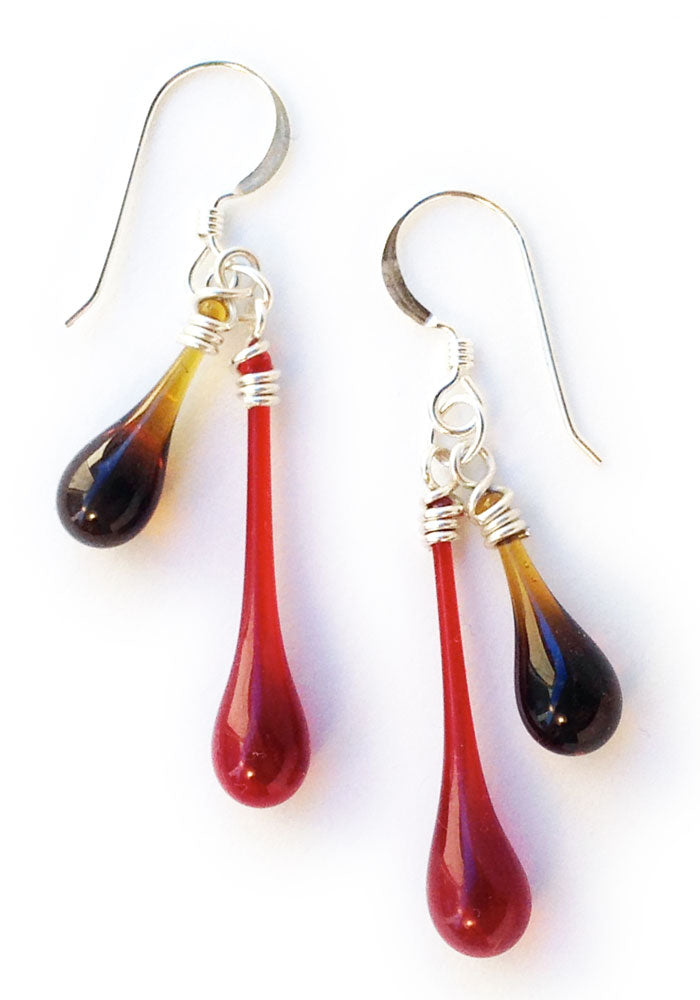 Duet Earrings - glass Earrings by Sundrop Jewelry