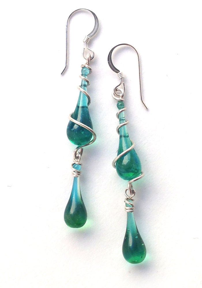 Gemini Earrings - glass Jewelry by Sundrop Jewelry