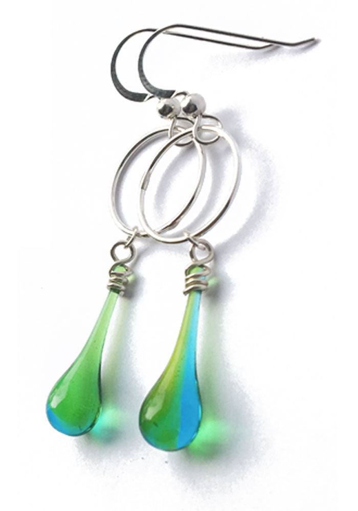 Meteorite Earrings - glass Earrings by Sundrop Jewelry