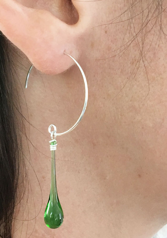 Jadeite Circle Earrings, medium