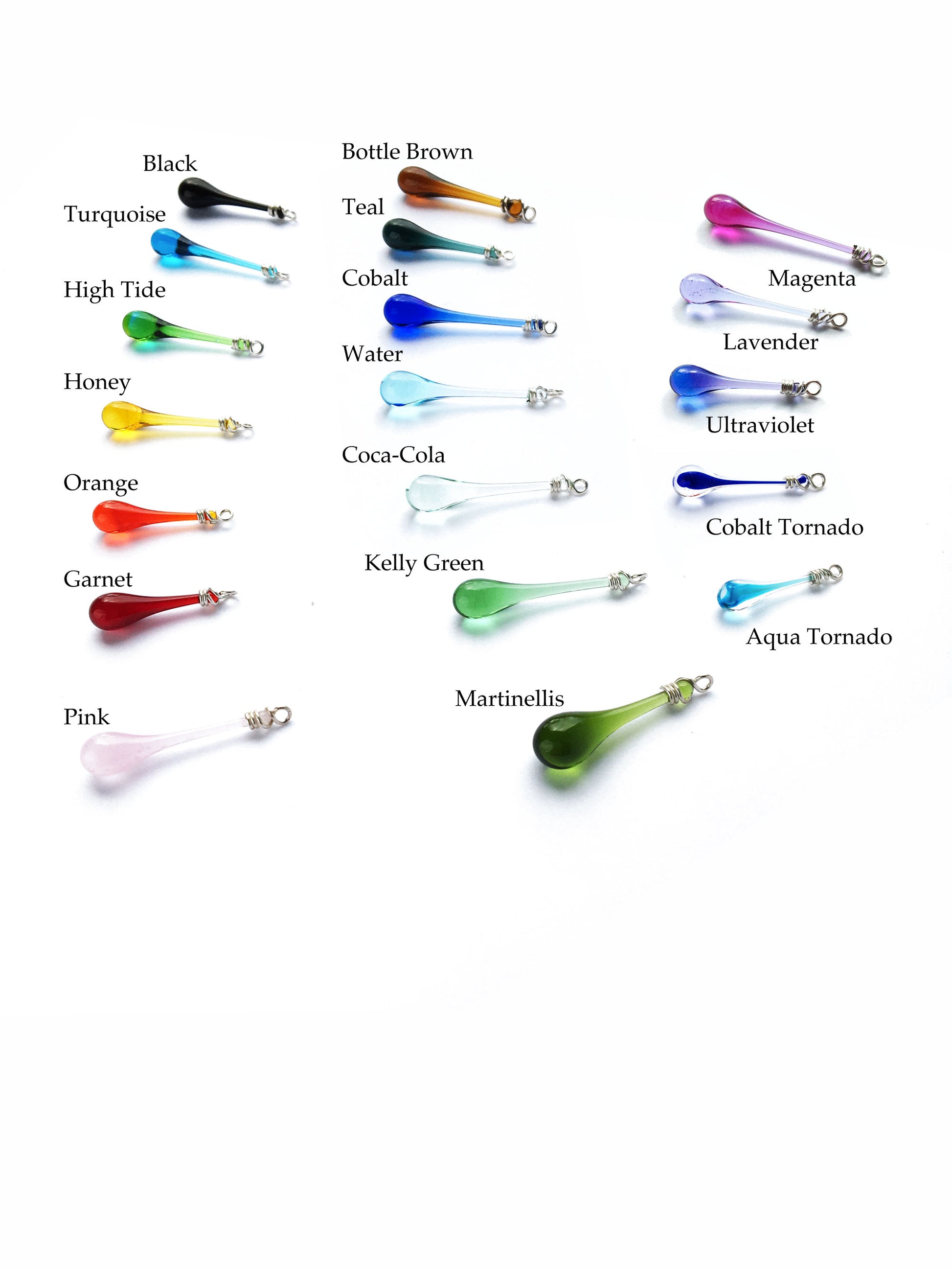 Curling Vine Pendant - glass Necklace by Sundrop Jewelry