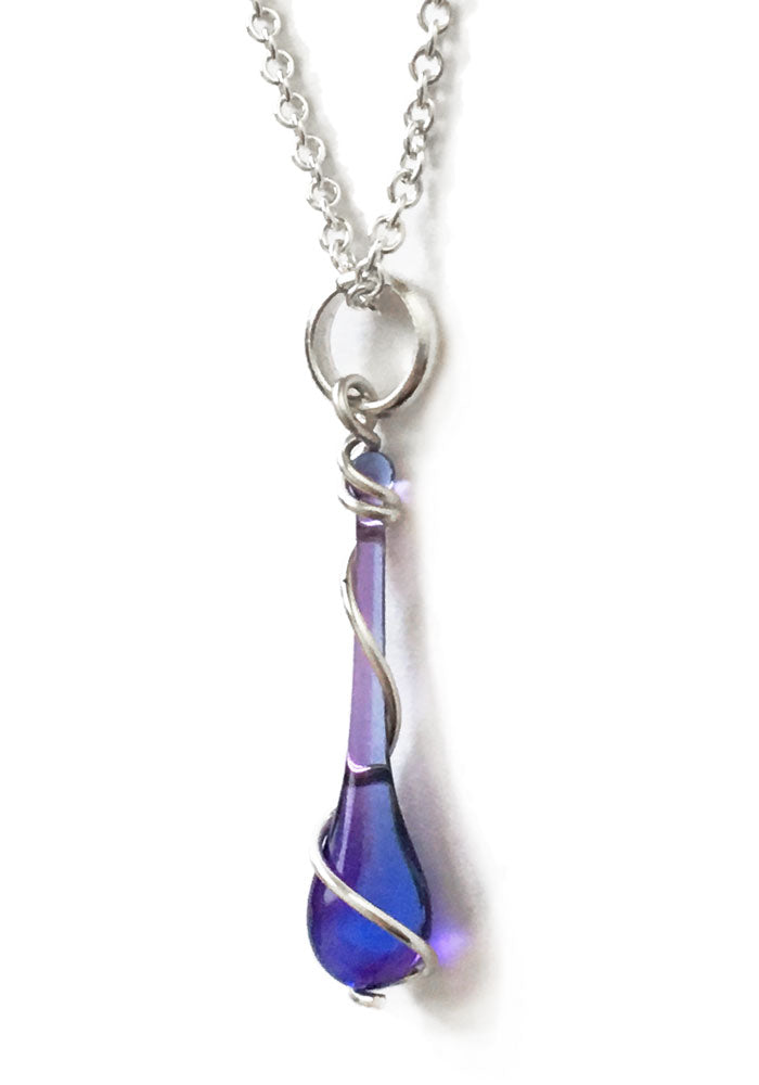 Lyra Pendant Necklace - glass Necklace by Sundrop Jewelry