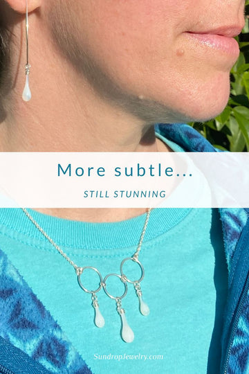 Cloud Dancer limited edition color jewelry collection by Sundrop Jewelry, inspired by the Pantone 2026 color of the year