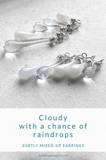 Cloudy with a chance of raindrops - subtly mixed up Cascade Earrings by Sundrop Jewelry