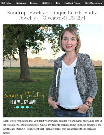 Sundrop Jewelry - unique eco-friendly jewelry (+ giveaway!)