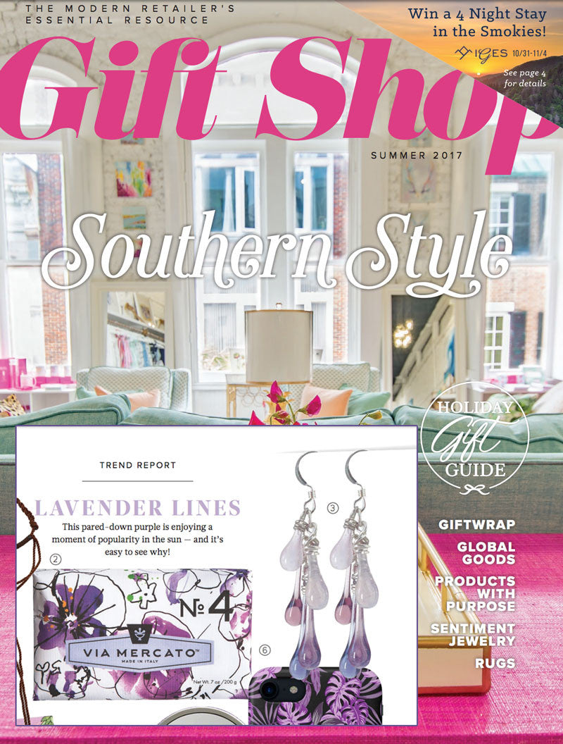 Gift Shop Magazine - Cascade teardrop earrings by Sundrop Jewelry, Lavender Lines