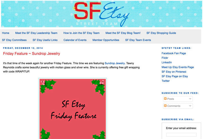 SF Bay Area Etsy Street Team Blog