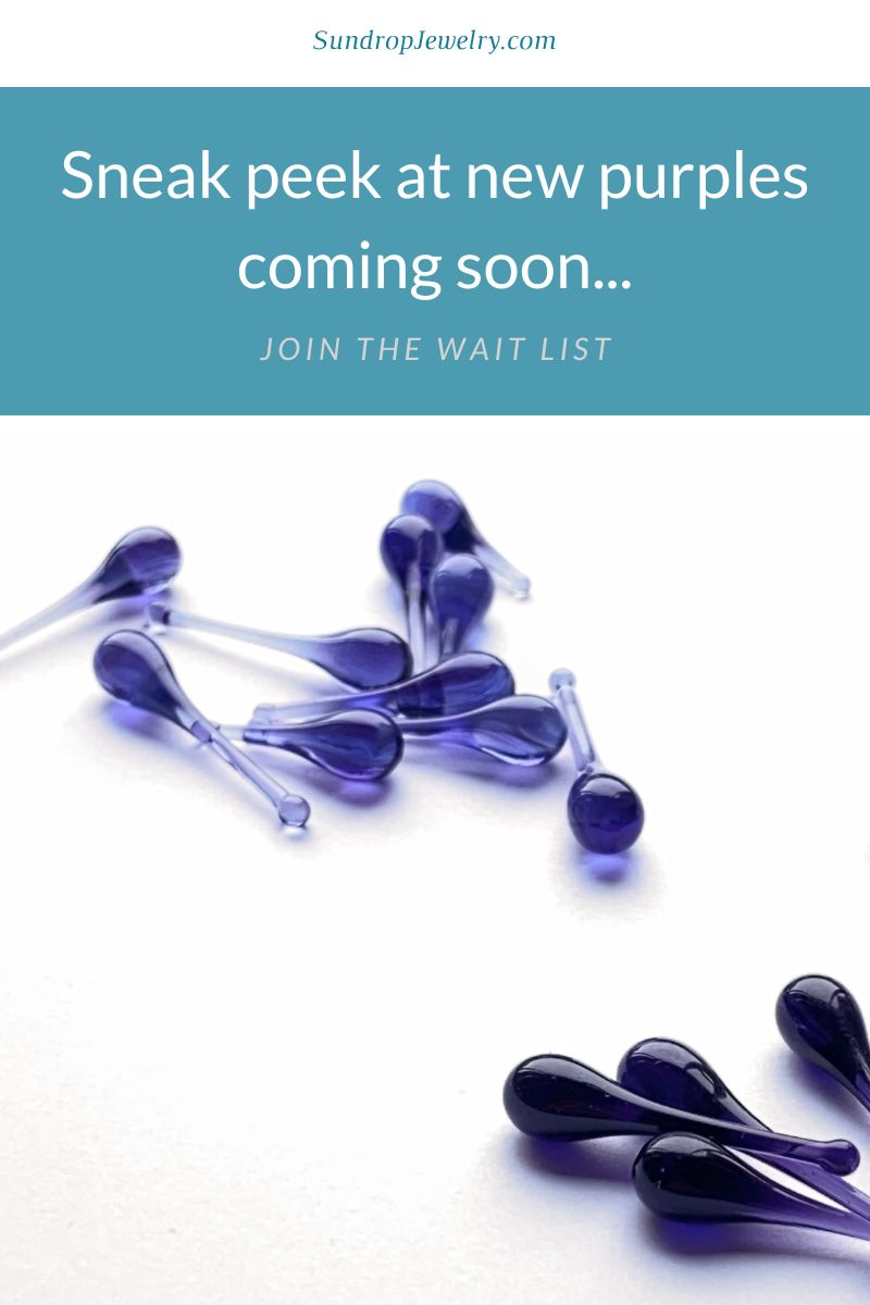 Get a sneak peek at the new purple colors coming soon to Sundrop Jewelry's online shop - join the wait list to shop ahead of the crowd!