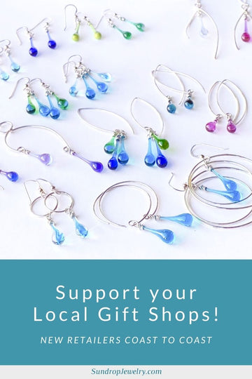 Support your local gift shops and find Sundrop Jewelry at new retailers coast to coast