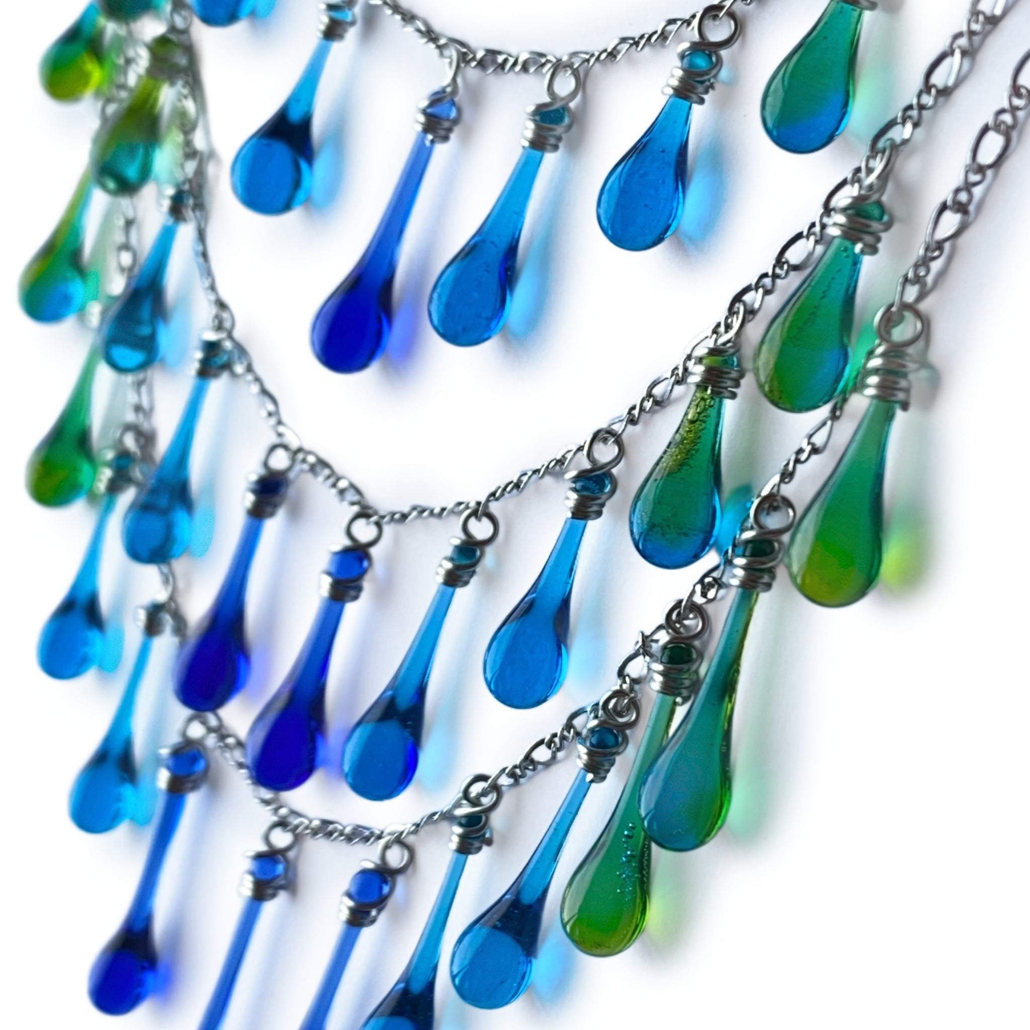 Triple Waterfall Necklace, Rainforest