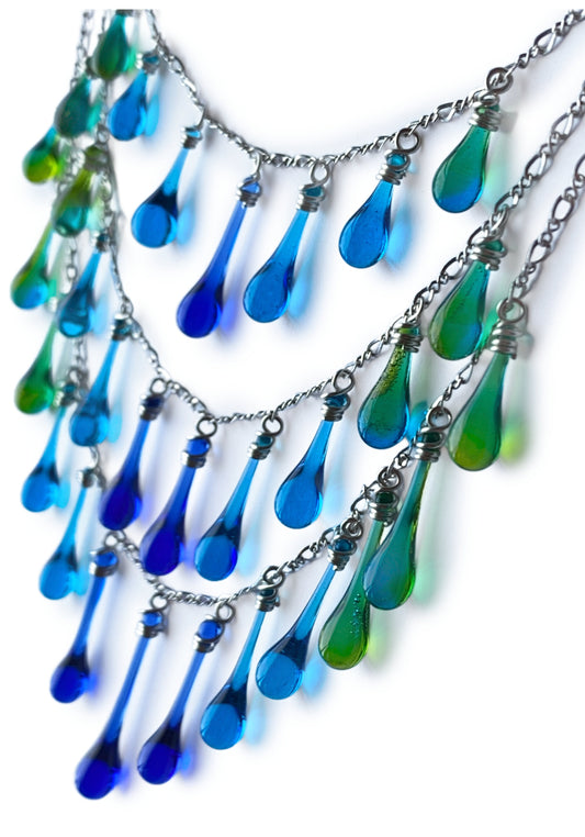 Triple Waterfall Necklace, Rainforest