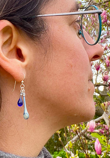 Storm Duet Earrings, cobalt blue #1 - Sundrop Jewelry
