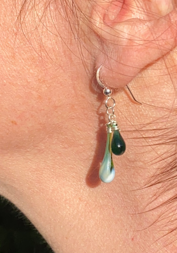 Storm Duet Earrings, teal - Sundrop Jewelry