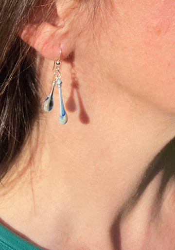 Storm Duet Earrings, pale blue #1 - Sundrop Jewelry