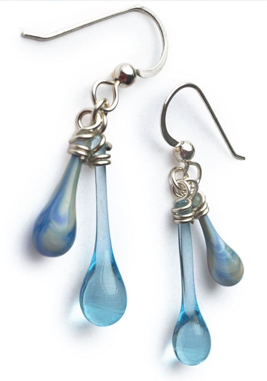 Storm Duet Earrings, pale blue #2 - Sundrop Jewelry