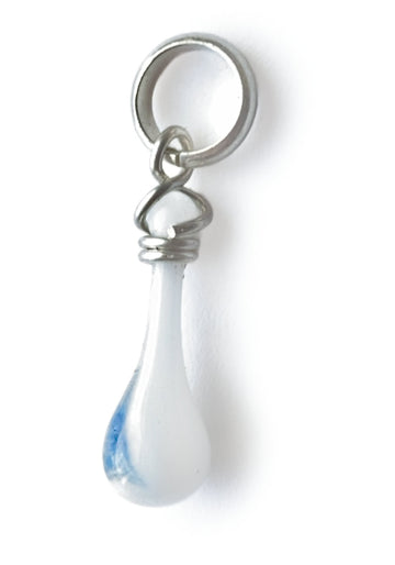 White Demi Pendant with Blue-Grey Streak