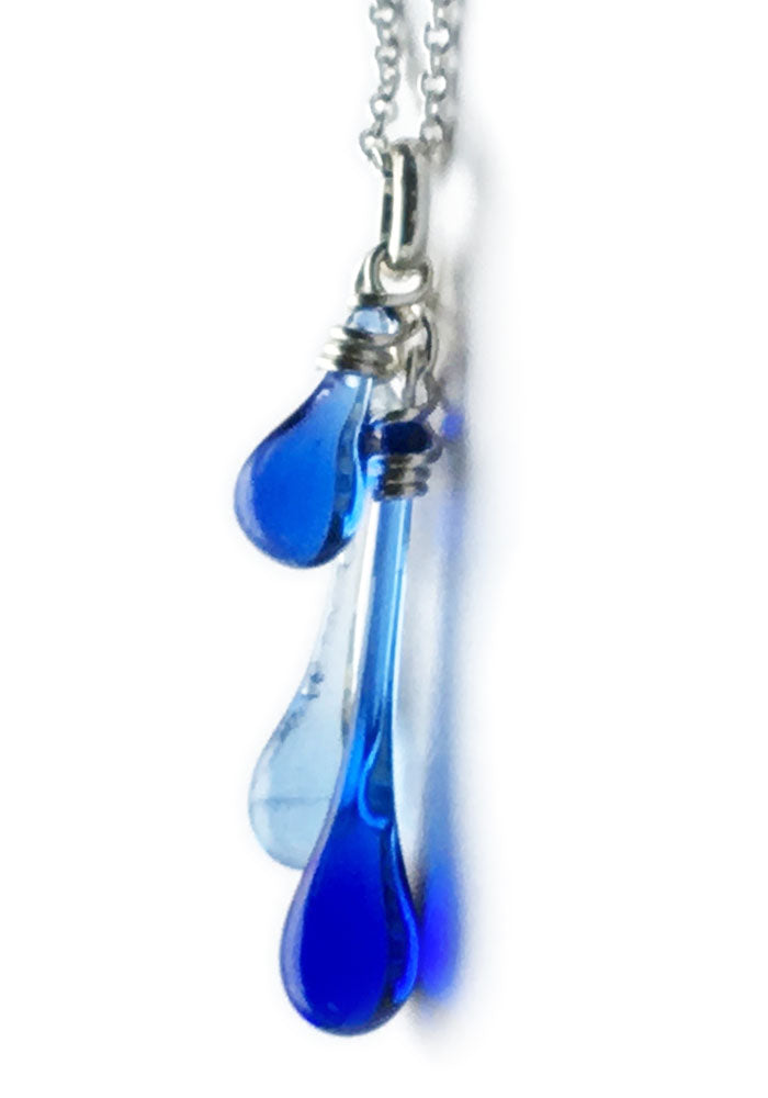 April Showers Trio Necklace - glass Jewelry by Sundrop Jewelry