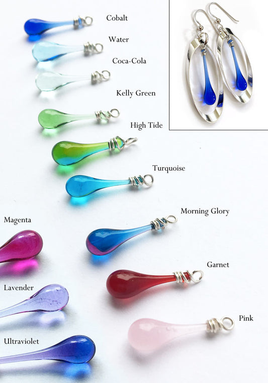 Oval Ribbon Earrings, Large - glass Earrings by Sundrop Jewelry