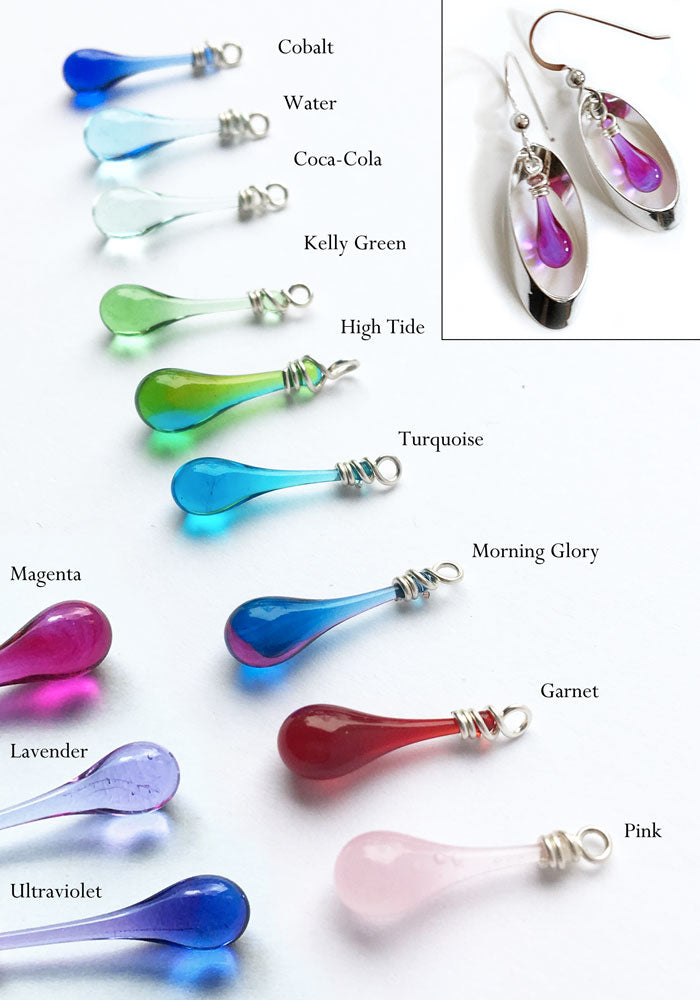 Oval Ribbon Earrings, Small - glass Earrings by Sundrop Jewelry