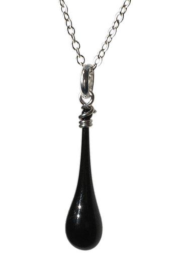 Black Maressa Pendant - glass Necklace by Sundrop Jewelry