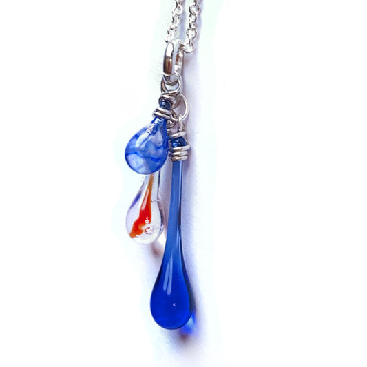 Blue, White, and Red Trio Necklace