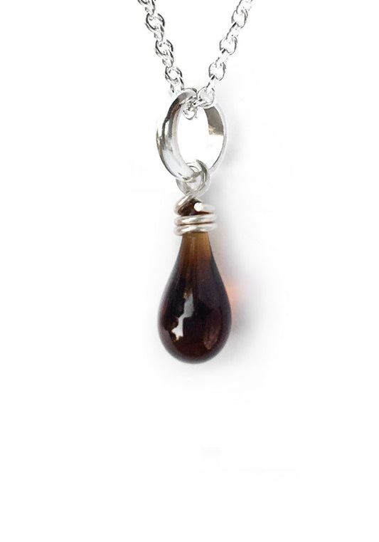 Brown Demi Drop Choker or Pendant Necklace - glass Jewelry by Sundrop Jewelry