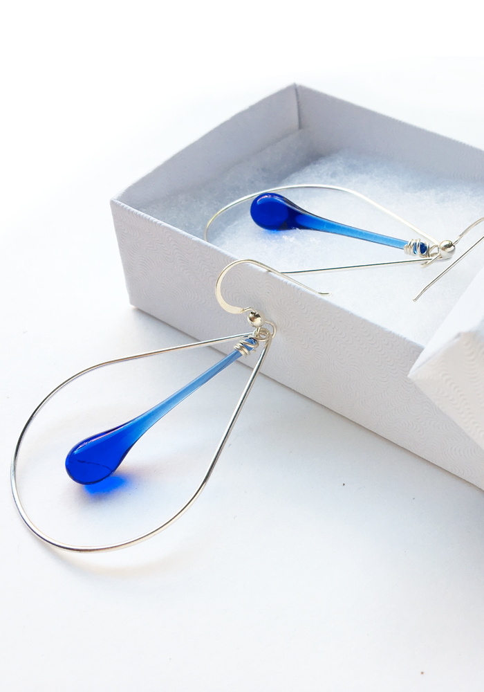 Laceleaf Earrings - glass Earrings by Sundrop Jewelry