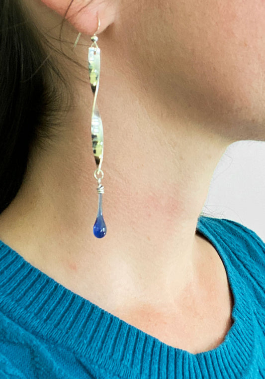 Twist Ribbon Earrings, Long