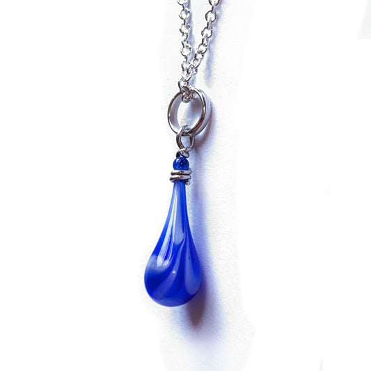 Blue and White Swirl Maressa Pendant Necklace