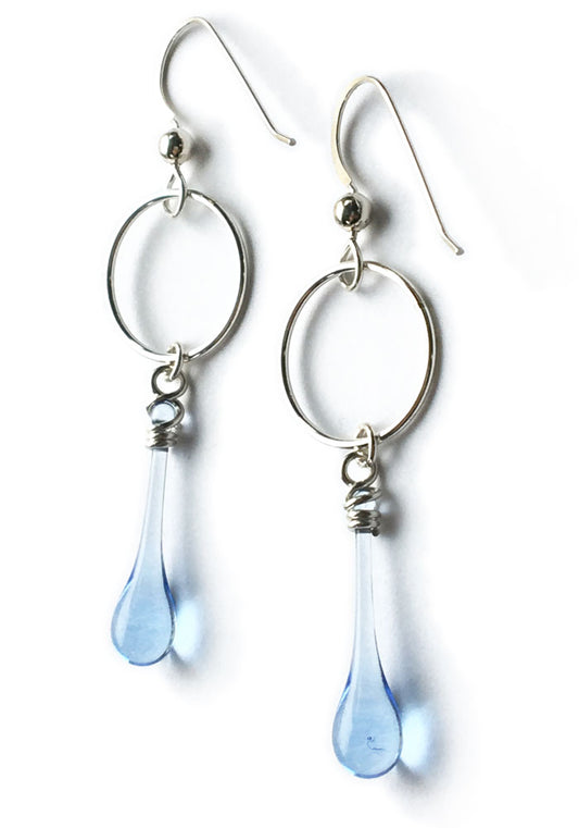 Dew Drop Meteorite Earrings - glass Earrings by Sundrop Jewelry