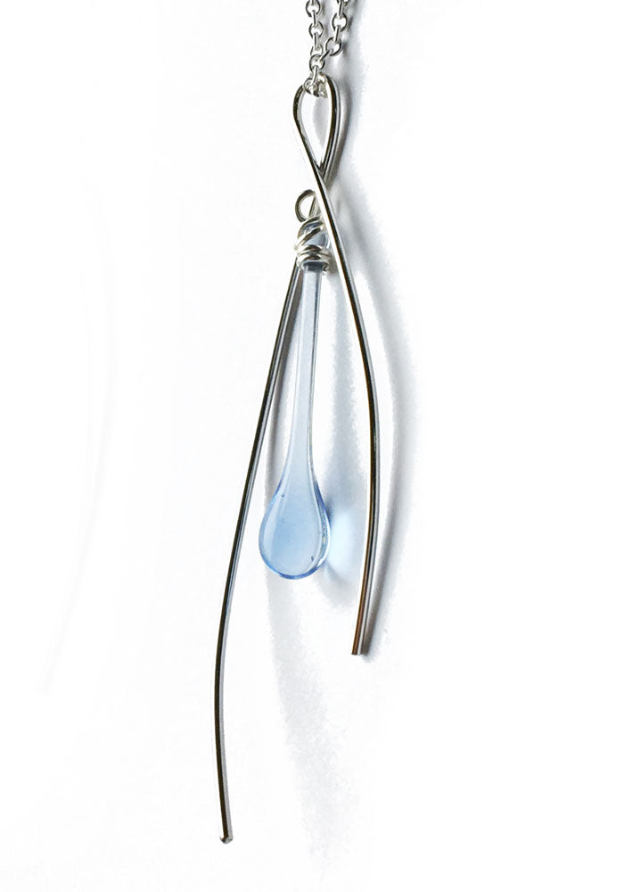 Dew Drop Inner Spark Pendant - glass Necklace by Sundrop Jewelry