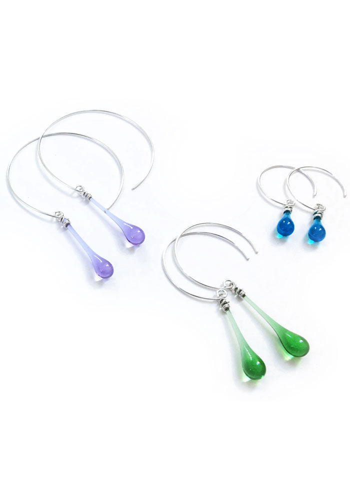 Circle Earrings, small - glass Earrings by Sundrop Jewelry