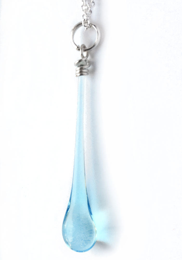 Extra-Long Water Pendant - glass Jewelry by Sundrop Jewelry