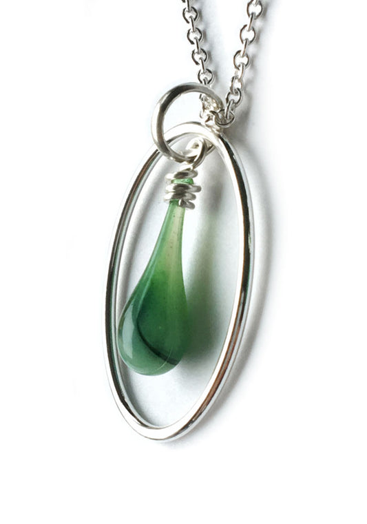 Fiddlehead Cameo Necklace - glass Necklace by Sundrop Jewelry