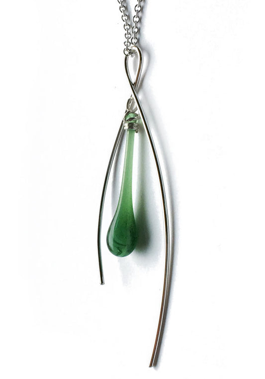 Fiddlehead Inner Spark Pendant - glass Necklace by Sundrop Jewelry