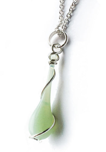 Jadeite Lyra Pendant Necklace
