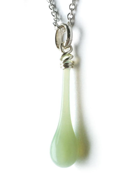 Jadeite Maressa Pendant - glass Necklace by Sundrop Jewelry