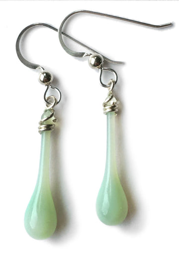 Jadeite Solaris Earrings - glass Earrings by Sundrop Jewelry