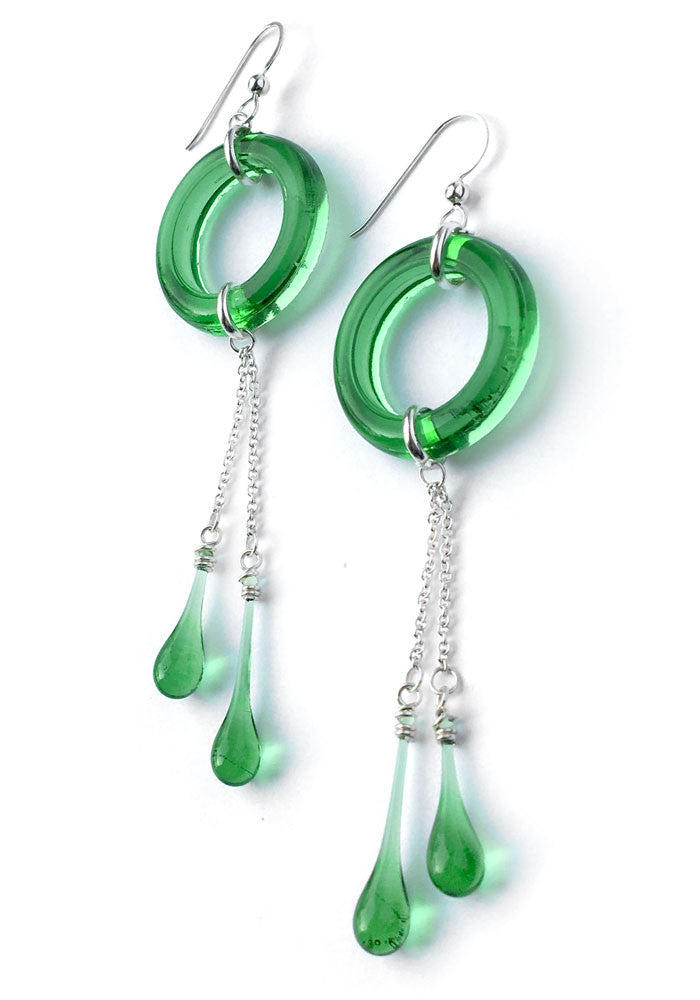 Comet Earrings - glass Earrings by Sundrop Jewelry