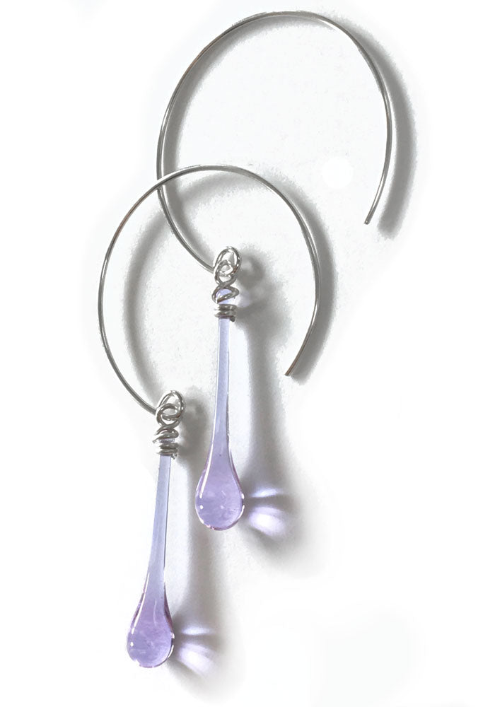 Circle Earrings, medium - glass Earrings by Sundrop Jewelry