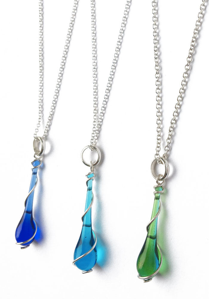 Handmade glass hot sale pendant necklaces