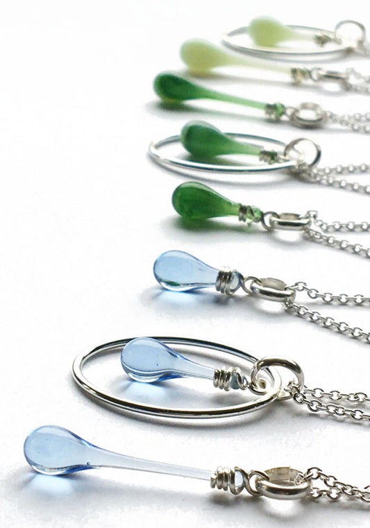 Jadeite Maressa Pendant - glass Necklace by Sundrop Jewelry