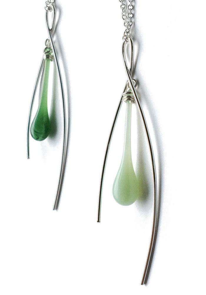 Fiddlehead Inner Spark Pendant - glass Necklace by Sundrop Jewelry