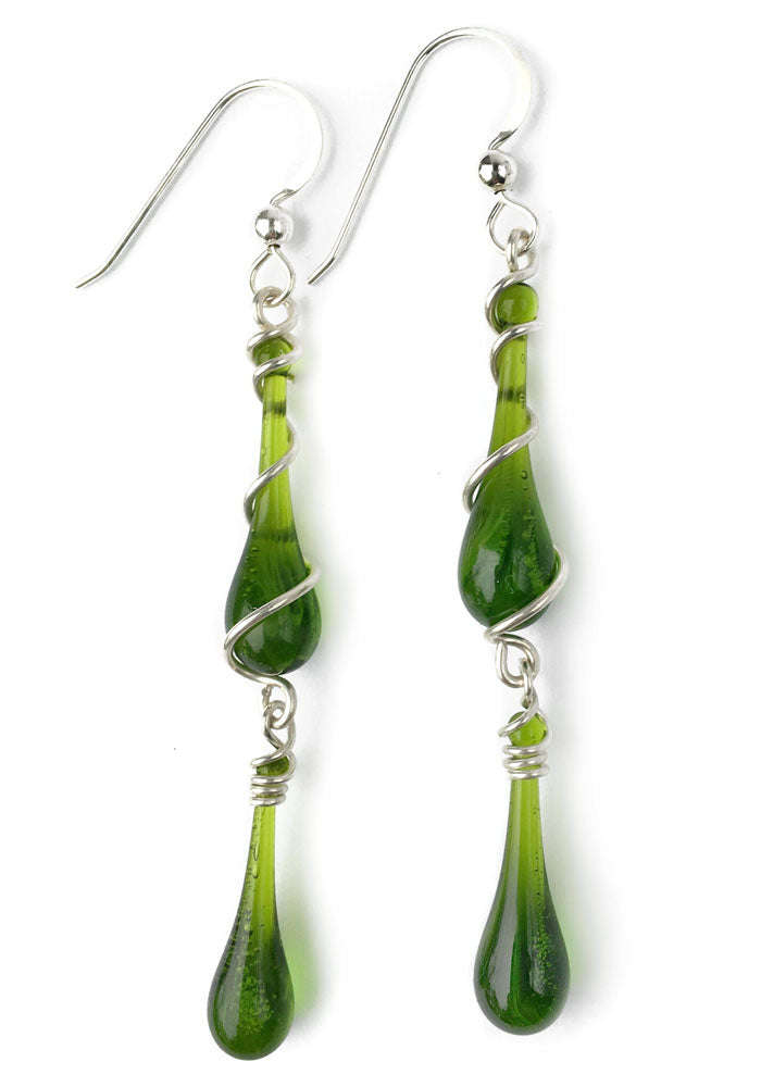 Peridot Bohemian Earrings - glass Jewelry by Sundrop Jewelry