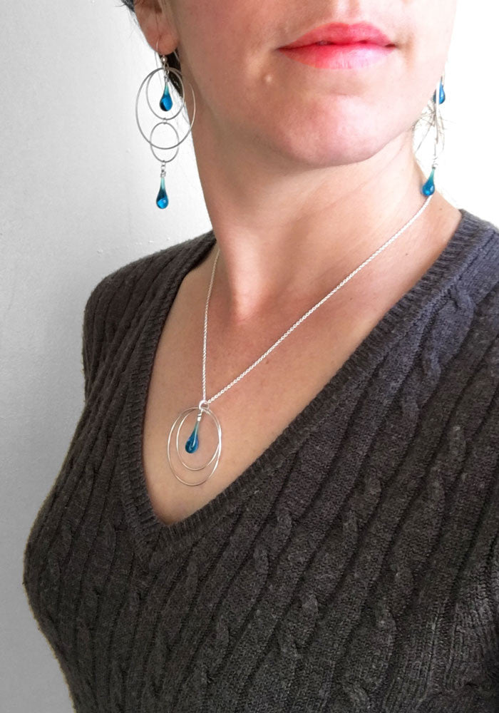 Orbital Motion Earrings, large - glass Earrings by Sundrop Jewelry