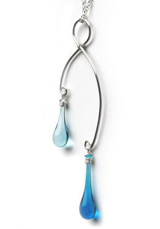 Curling Vine Pendant, Turquoise and Water