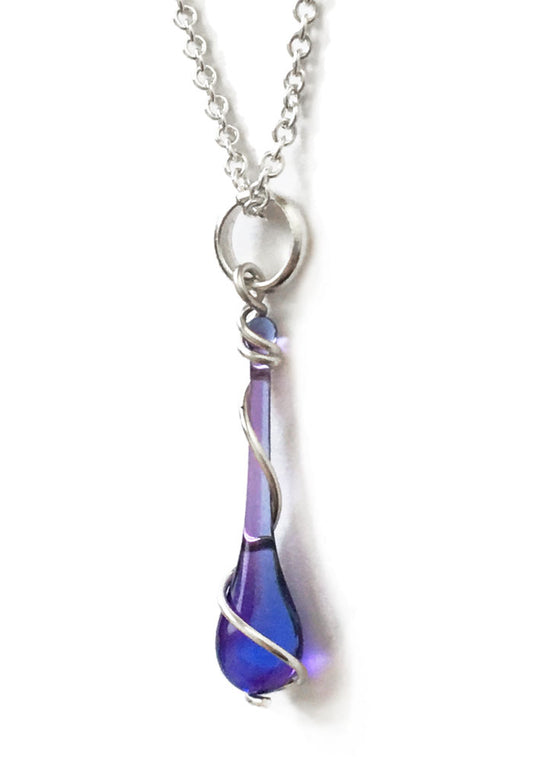 Lyra Pendant Necklace - glass Necklace by Sundrop Jewelry