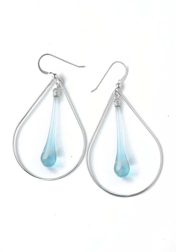 Laceleaf Earrings - glass Earrings by Sundrop Jewelry