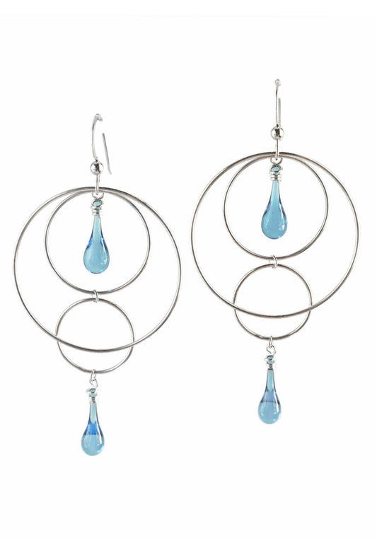 Orbital Motion Earrings, large - glass Earrings by Sundrop Jewelry