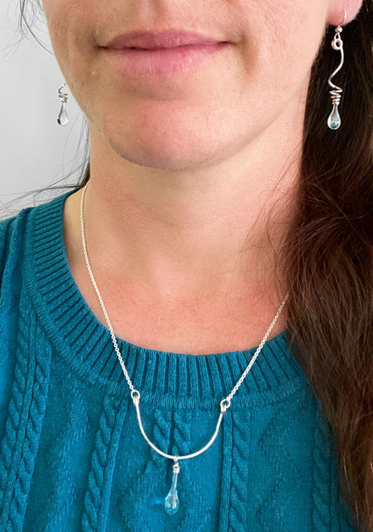 Tendrils Earrings, Long - glass Earrings by Sundrop Jewelry